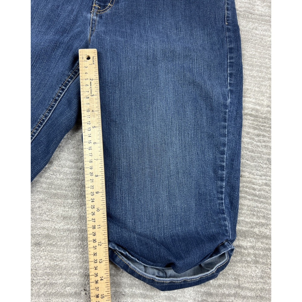 Faded‎ Glory Capris Womens 16 Dark Denim Stretch FL19B004D Rolled Cuff Mid Rise - Picture 5 of 12
